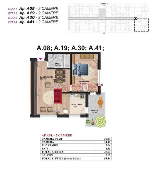 Popesti-Leordeni, sos. Oltenitei, apartament 2 camere, acte gata ianuarie 2025